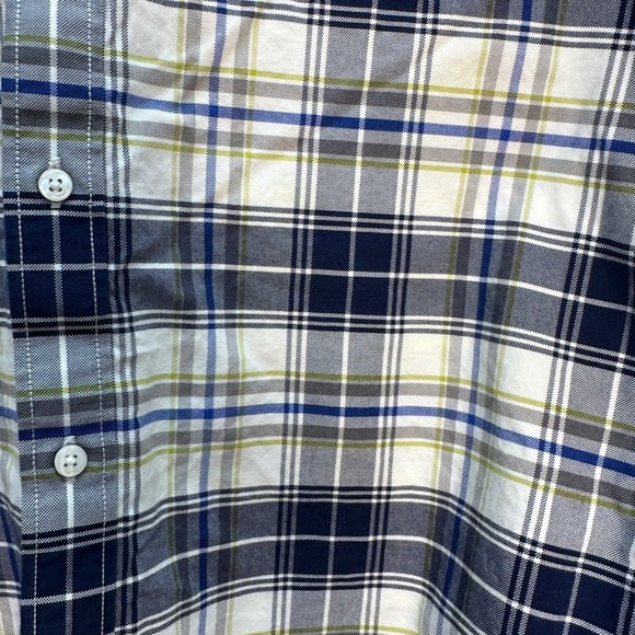 Banana Republic Oxford Shirt Slim Fit Plaid Checkered Long Sleeve Mens Medium - Picture 4 of 7